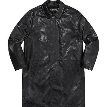 Geaca Supreme Piele Snake Trench Negrii | RO138CE