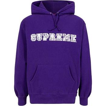 Hanorac Cu Gluga Supreme Dantela Detail Logo Violet | RO115NB