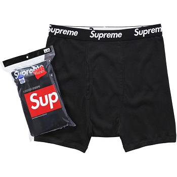 Lenjerie Supreme Hanes® Boxer Briefs (4 Pack) Negrii | RO489OR
