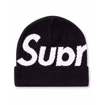 Palarie Supreme Big Logo Beanie Negrii | RO480MA