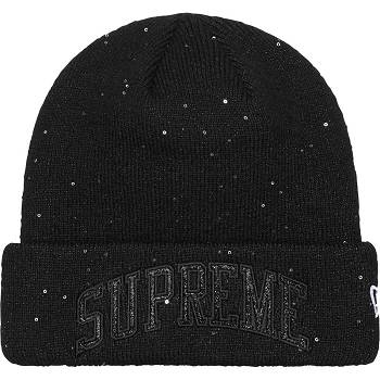 Palarie Supreme New Era® Metallic Arc Beanie Negrii | RO445JJ