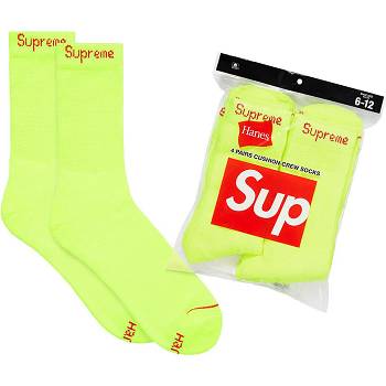 Sosete Supreme Hanes® Crew Socks (4 Pack) Verzi | RO488IS